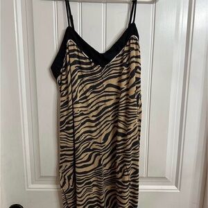 Sofia by Sofia Vergara Zebra Print Chemise - Black and Tan
